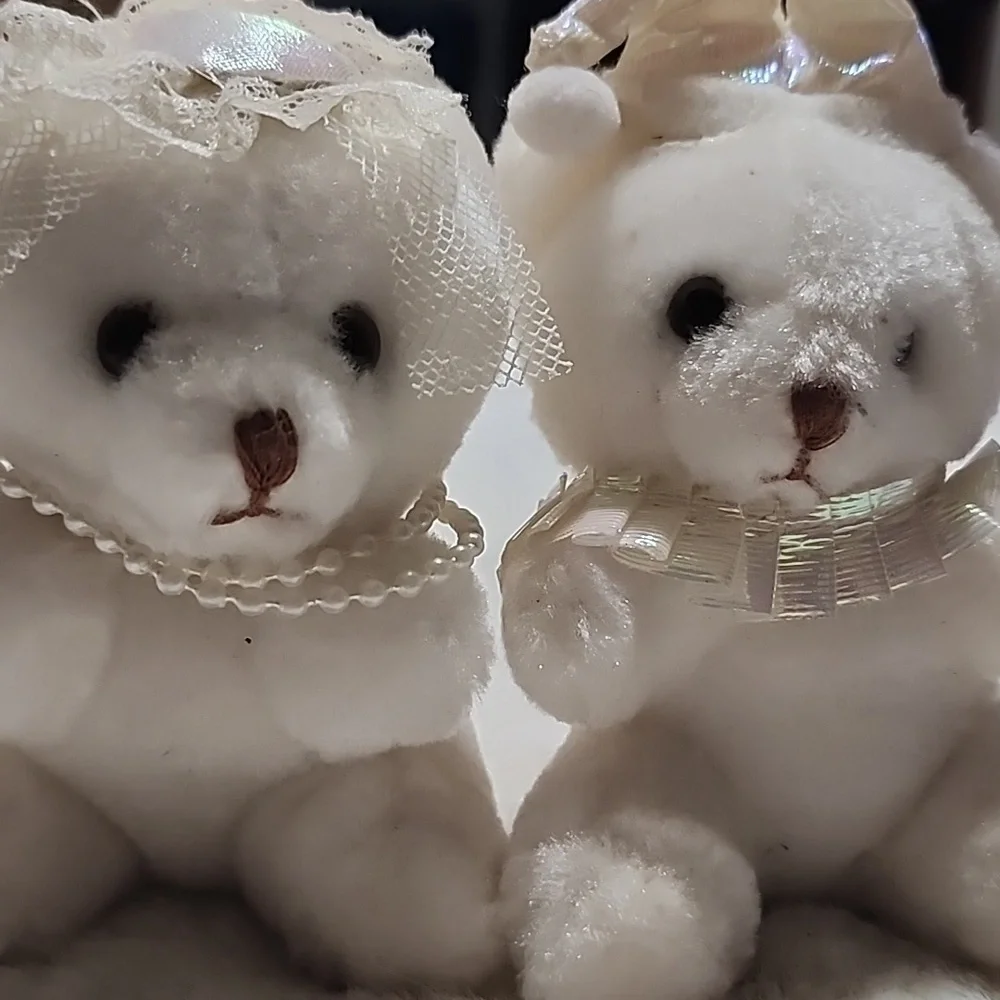 Plush White Teddy Bear Set
